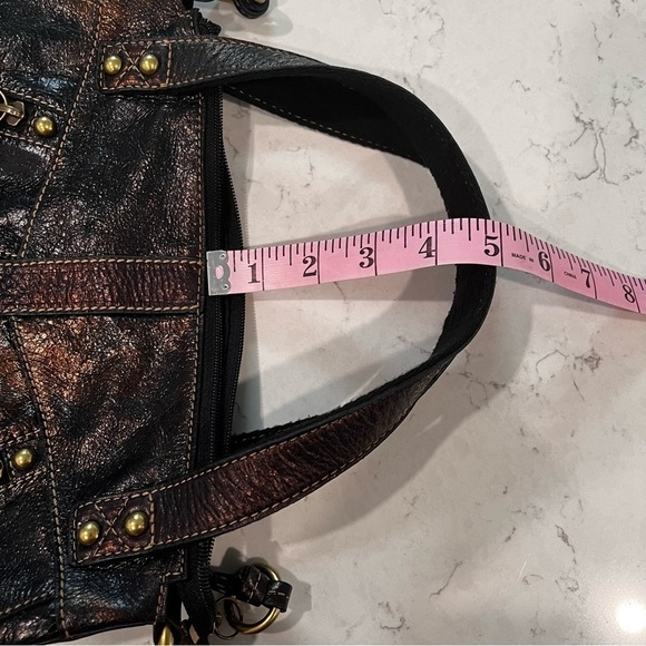 FOSSIL Y2K Genuine Leather Black Metallic Shoulder Bag - Picture 12 of 15